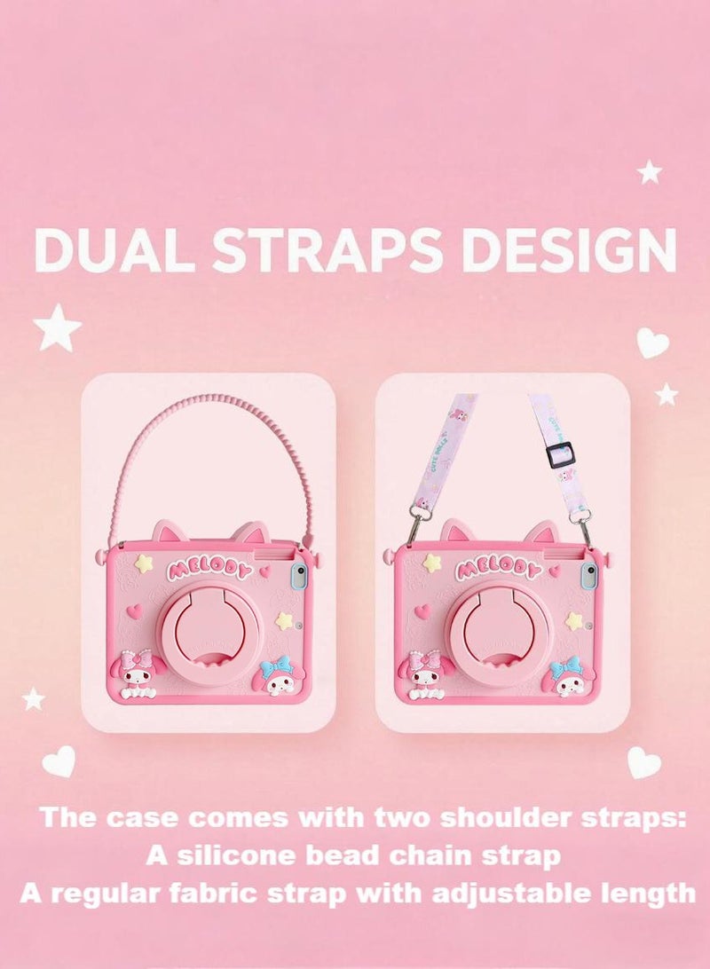 Cartoon protector for Samsung Galaxy Tab A9 8.7-inch tablet Cases with Pencil Holder Handle Stand Shoulder Straps Cute Cartoon Girly Teens Tablet Cover for Samsung Galaxy Tab A9 - Image 2