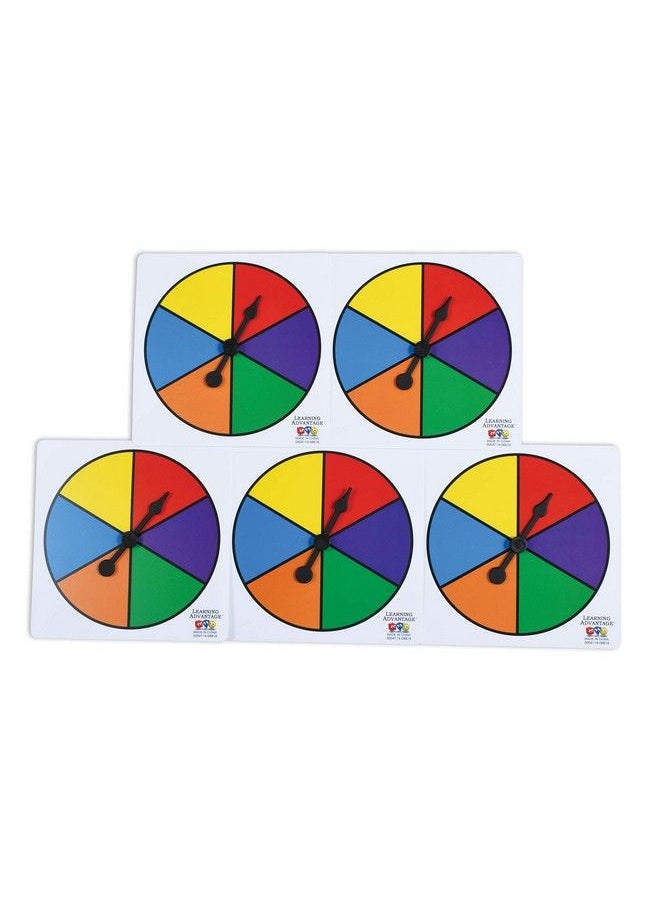Learning Advantage Six Color Spinners Set Of 5 Game Spinner Write On/Wipe Off Surface For Multiple Uses  - Image 3