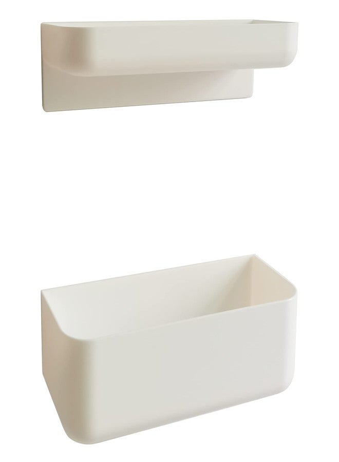 ePizdiz 2 Styles Adhesive Plastic Floating Shelves Stick on Wall Mounted Shower Organizer Caddy for Bathroom Kitchen Cabinet Extra Storage(Short+Tall) - Image 1