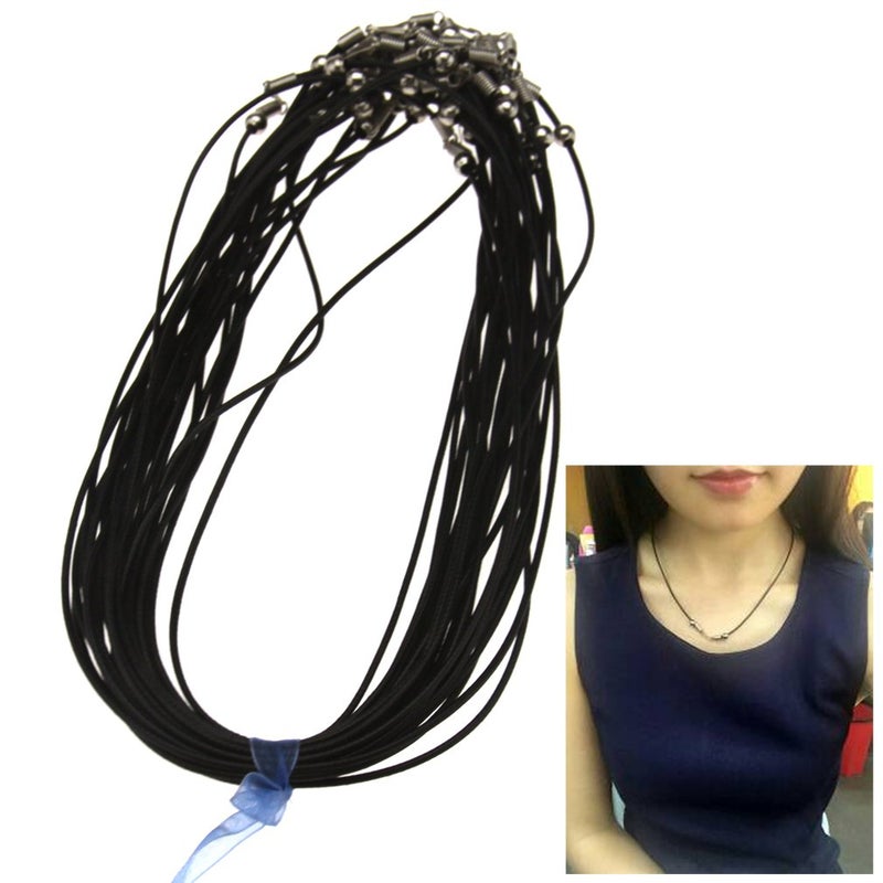 SING F LTD 25pcs Black Waxed Cotton Necklace Cords 18 inches Wholesale Compatible with Pendants Necklace - Image 4