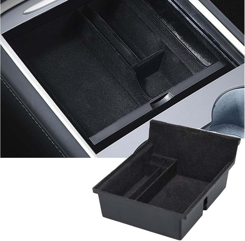 Luckam صينية تنظيم وحدة التحكم المركزية، تناسب 2021 2022 تسلا موديل 3/Y صندوق تخزين مسند الذراع درج حاوية ملحقات تسلا موديل 3 موديل Y أجزاء داخلية - Image 1