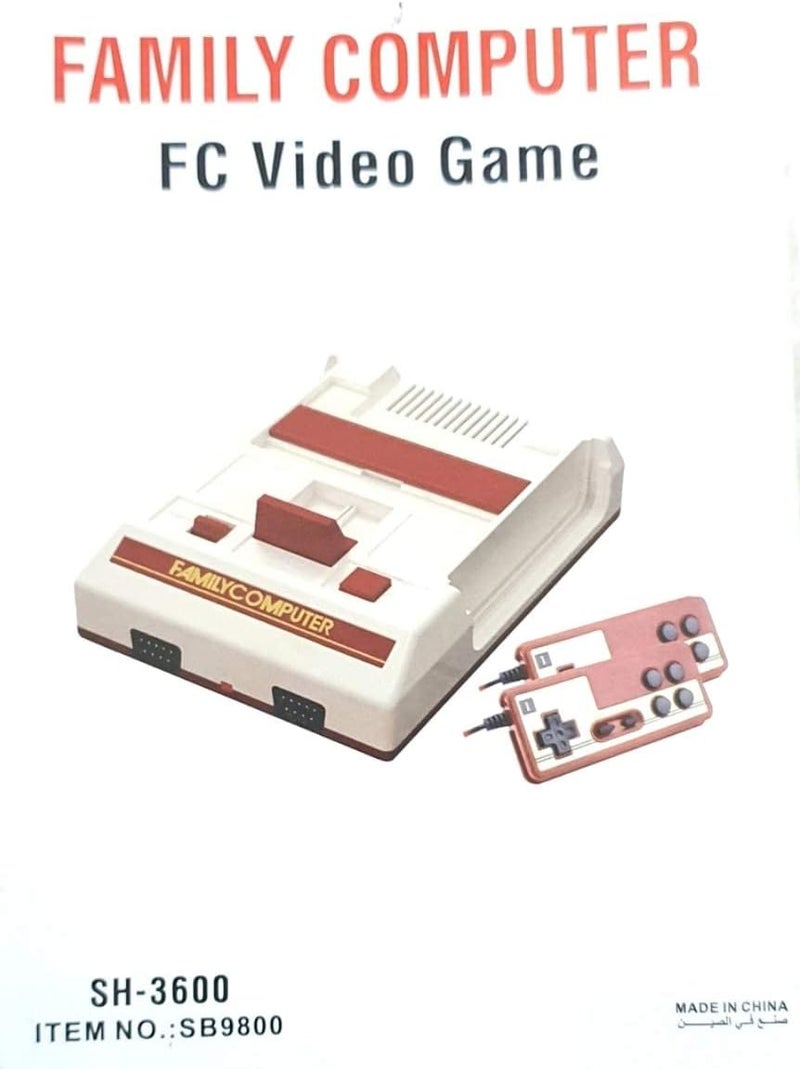 كمبيوتر العائلة ألعاب الفيديو العائلية (FAMILY COMPUTER) sh-3600 تلفزيون عالمي ألعاب كلاسيكية أكثر - Image 3
