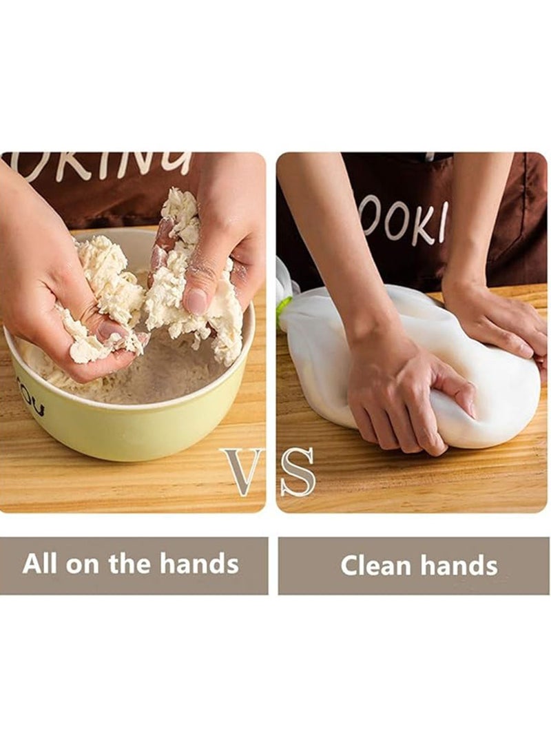 3 Piece Silicone Dough Bag, Reusable Kneading Dough Bag Thickened Dough Mixer Bag Improve Multifunctional Dough Mixer for Bread Making Cooking Tool Easy to Wash Flour Mixing Bag (8.26*12.2inch)  - Image 4