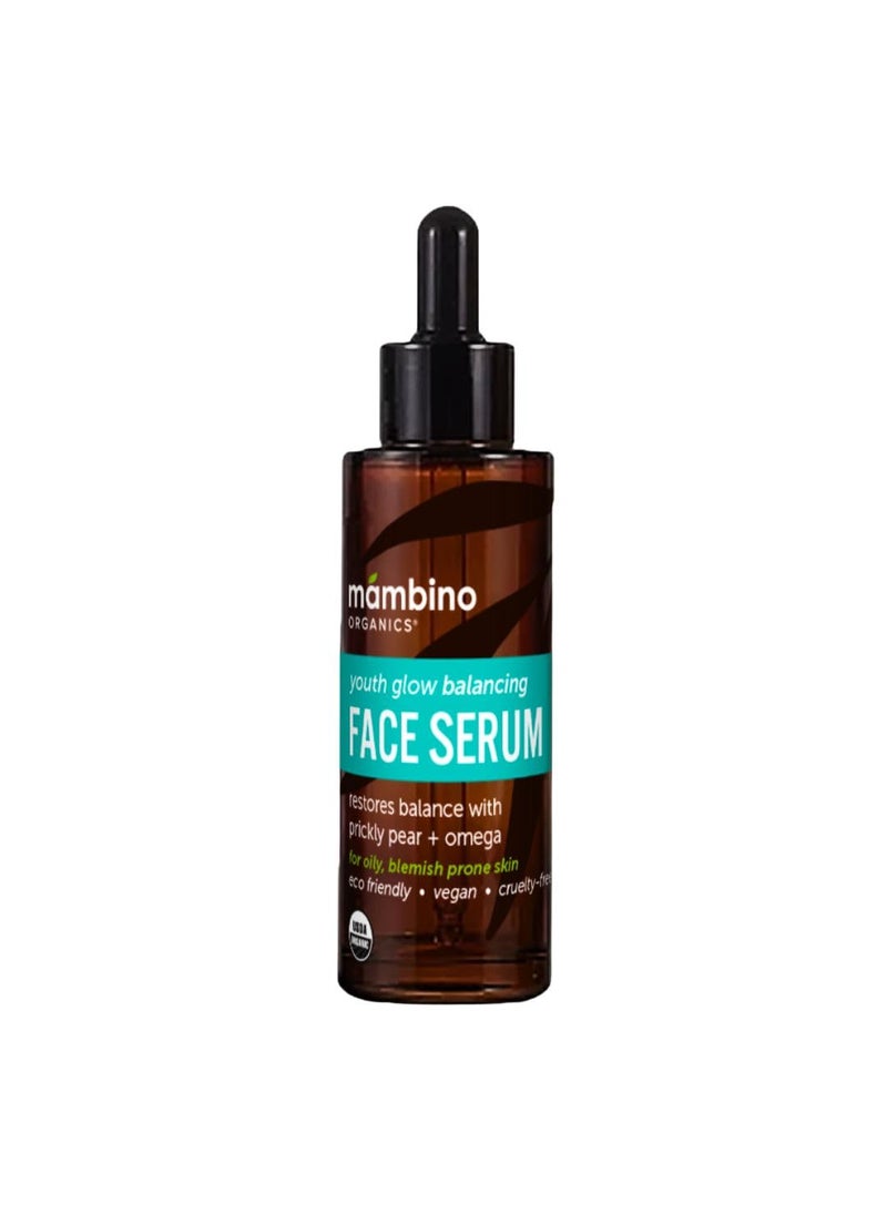 Mambino Organics - Youth Glow Balancing Serum – Organic, Face Serum with Tunisian Prickly Pear – Nourishing Omegas & Vitamin C for Oily, Blemish-Prone Skin – Cruelty-Free Skin Care by Mambino Organics, 1 fl oz - Image 1