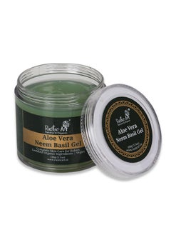 Rustic Art Organic Aloe Vera Neem Basil Gel | Soothing, Cooling | Anti Acne, Reduces Redness | For Kids, Women & Men | 100G  - Image 1