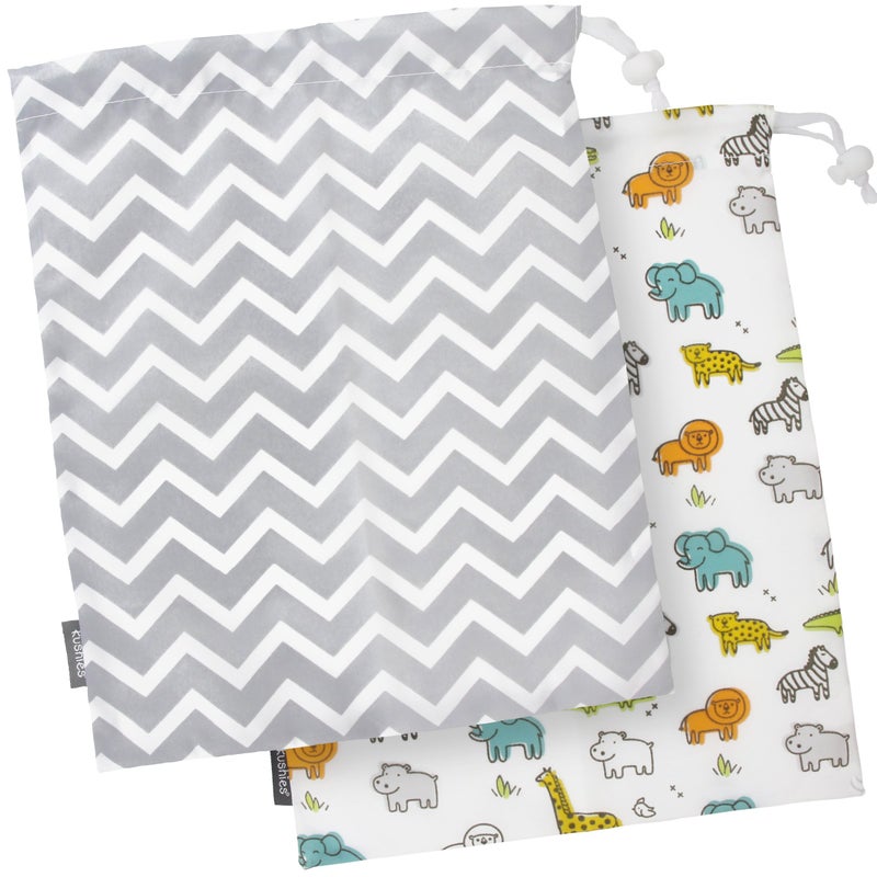 Kushies Baby 2 Piece On The Go Wet Bag, Large - Image 1