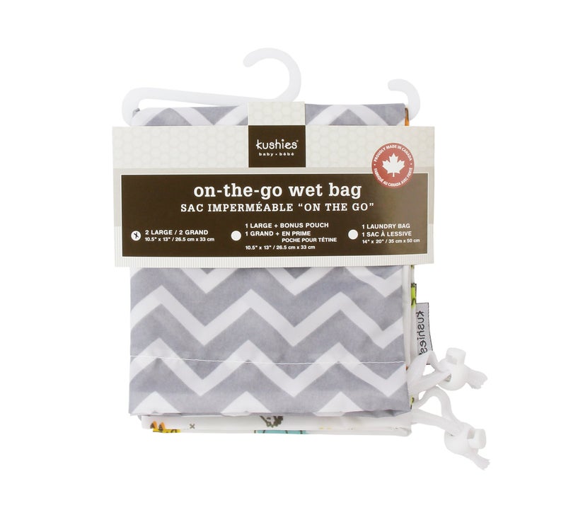 Kushies Baby 2 Piece On The Go Wet Bag, Large - Image 2