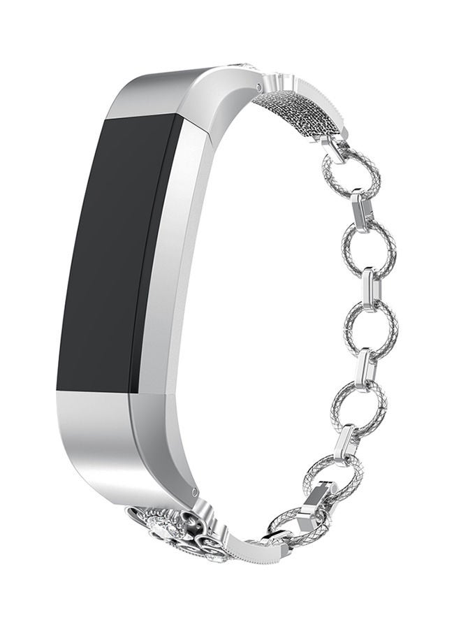 NIBEMINENT Adjustable Chain Jewelry Bracelet For Fitbit Alta And HR 5.5 - 8.1inch Silver/Clear - Image 4