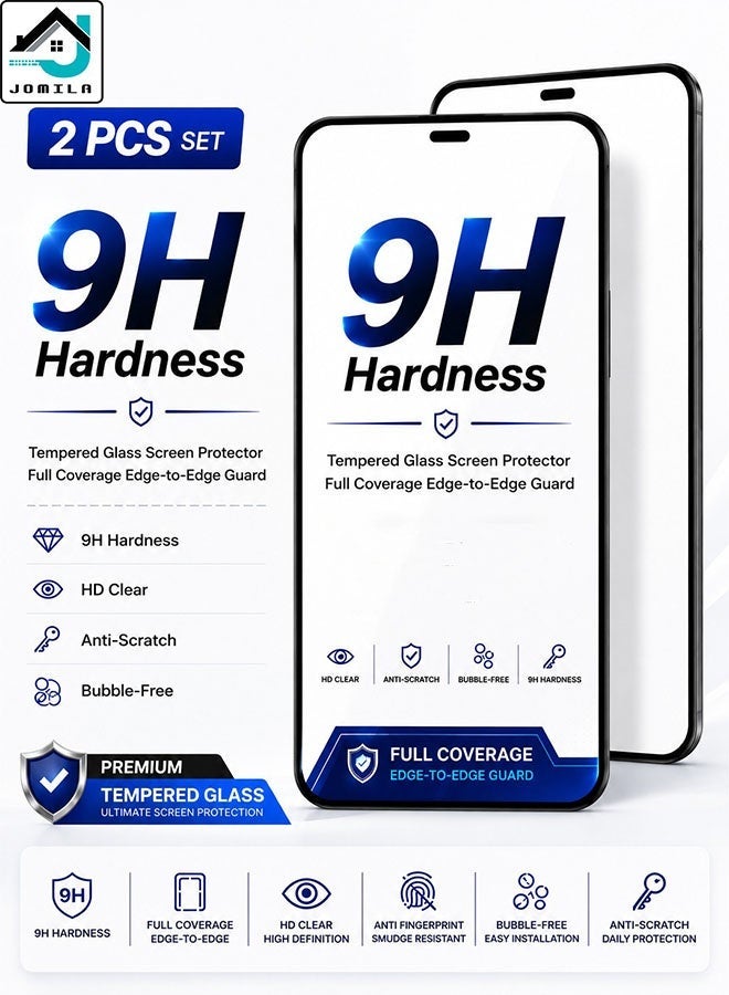 JOMILA 2-Pack Infinix NOTE 30 Tempered Glass Screen Protector Full Coverage Edge-to-Edge Guard with Black Frame – 9H Hardness, HD Clear, Anti-Scratch, Bubble-Free - Image 1