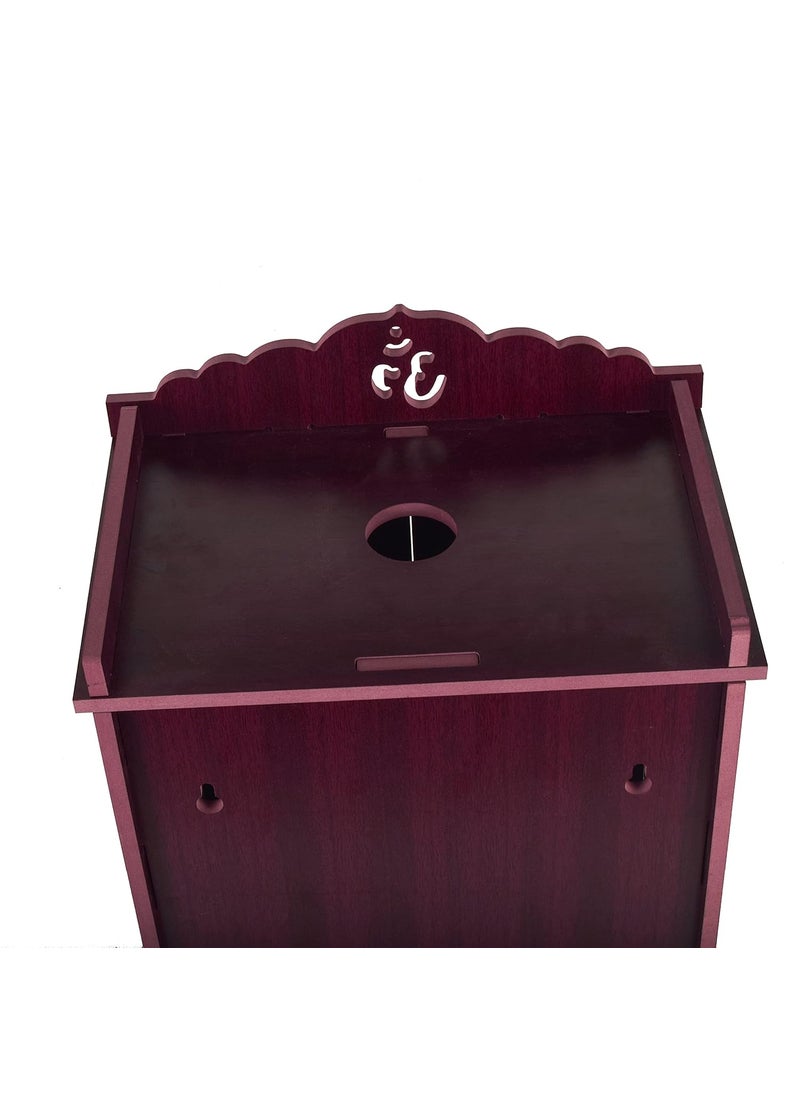 AVAD AVAD Wooden Acrylic Door Temple Handmade Wooden Beautiful Temple Attractive Design Temple Pooja Stand For Home And Office Maroon 41 Cm 17 Cm  - Image 4
