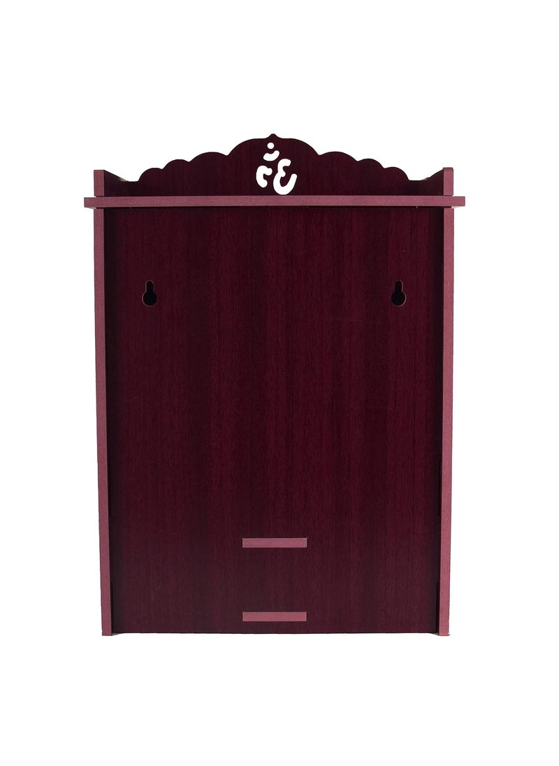 AVAD AVAD Wooden Acrylic Door Temple Handmade Wooden Beautiful Temple Attractive Design Temple Pooja Stand For Home And Office Maroon 41 Cm 17 Cm  - Image 5