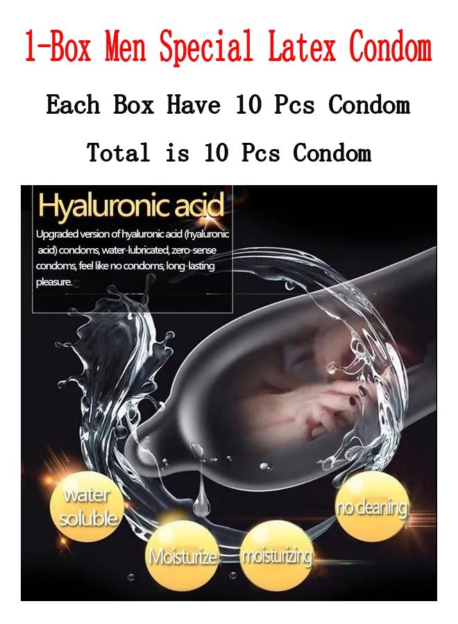 1-Box Men Special Latex Condom,Extra Lubricated Hyaluronic Acid Large Particles Condom - Image 5