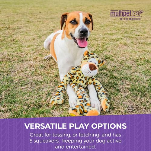 Multipet Swingin' Safari Monkey Dog Plush Toy - Squeaky Dog Toy for All Dogs - Extra Soft Plush Dog Toy - Stuffed Animal Dog Toy for Cuddling & Playing - Cute Dog Pet Toy (27”, Brown, 5 Squeakers) - Image 5