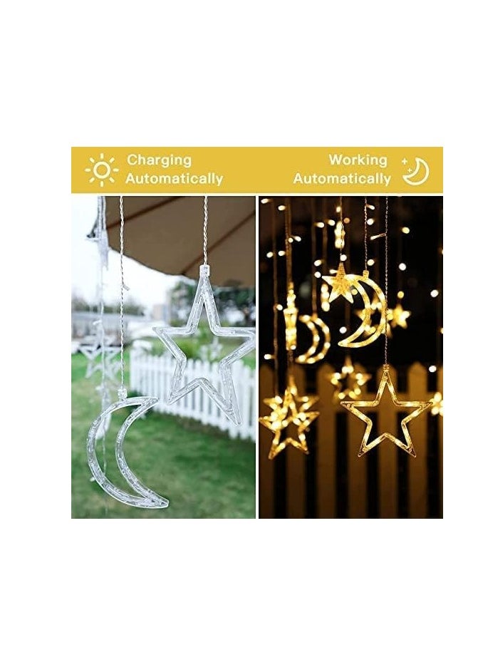 ماركة غير محددة أضواء زينة رمضان أضواء فانوس نجمة القمر عيد، أضواء سلسلة الجنية عيد تعمل بالكهرباء لرمضان غرفة النوم الحديقة المنزل في الهواء الطلق ديكورات رمضان الزفاف سلسلة ضوء LED.  - Image 2