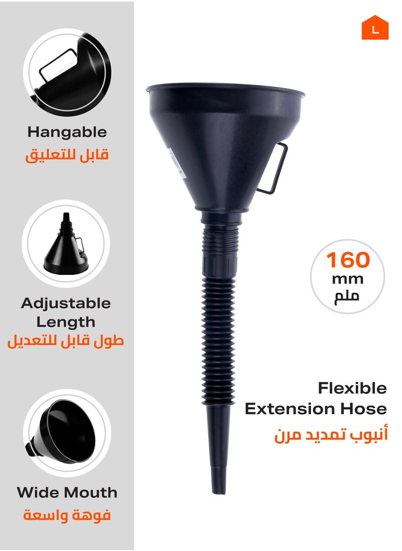 LAWAZIM Lubricant Funnel Oil System Tools Automotive Funnels for Cars and Motorcycles Engine Oil Fluids Gasoline Liquids black 160mm  - Image 2
