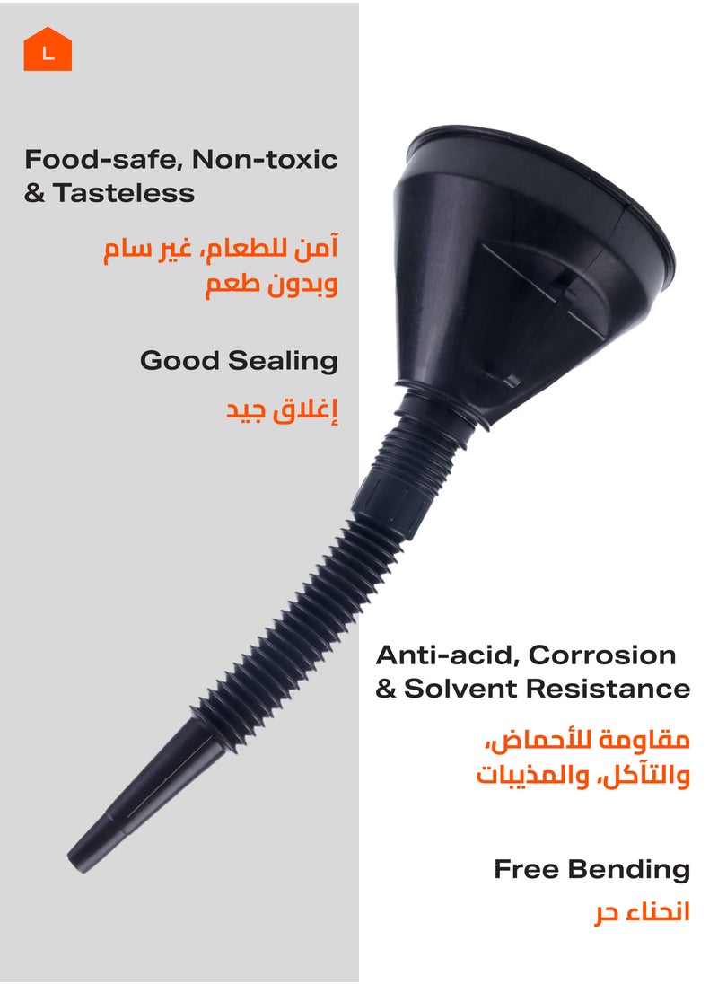 LAWAZIM Lubricant Funnel Oil System Tools Automotive Funnels for Cars and Motorcycles Engine Oil Fluids Gasoline Liquids black 160mm  - Image 4