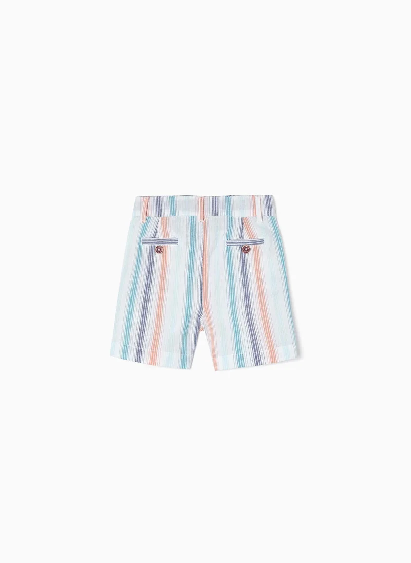 زيبي Striped Cotton Shorts for Baby Boys