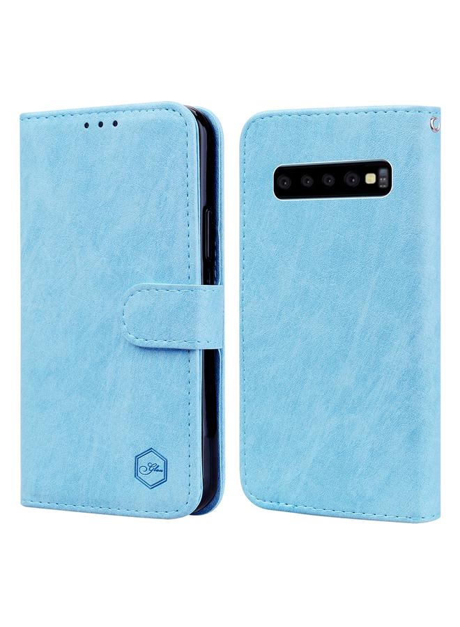 S-TOP Case For Samsung Galaxy S10 Skin Feeling Oil Leather Texture PU + TPU Phone Case - Image 1