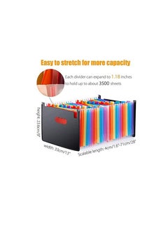 Excefore Expanding File Folder 24 Pockets, Multi-Color Accordion A4 Document Organizer with Expandable Wallet Stand – Works on Size and Letter  - Image 4