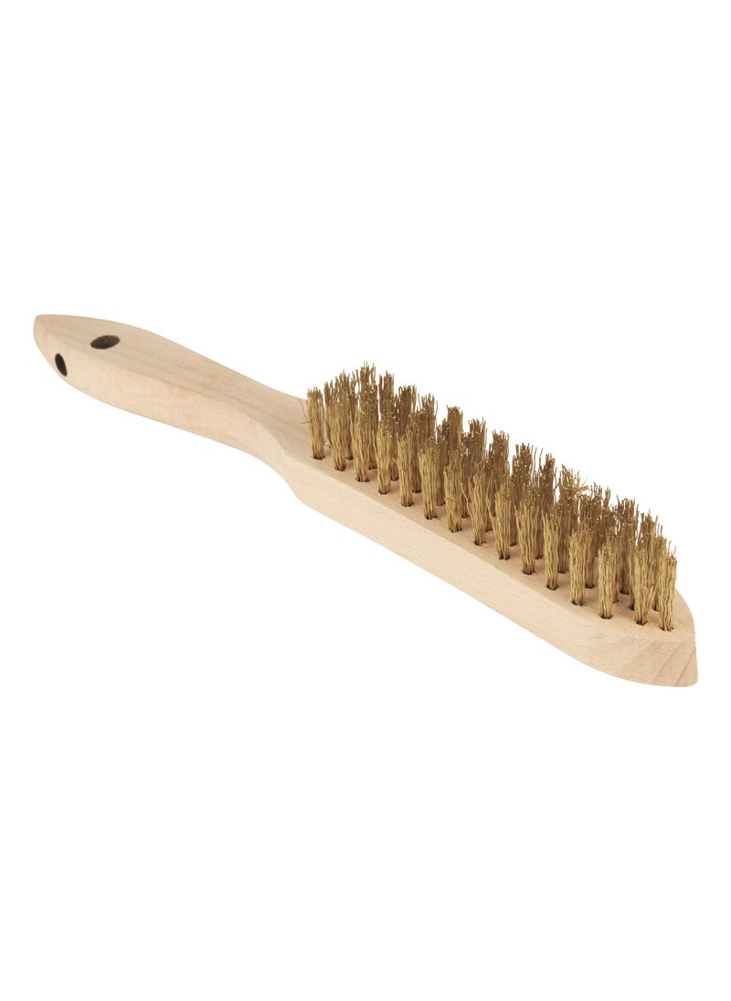 Simba Steel Wire Abrasive Brush with Wooden Handle for Rust Removal and Surface Finishing  - Image 1
