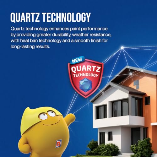 Nippon Paint Weatherbond Advance Exterior Emulsion Wall Paint (White, 1L, Sheen Finish)-12-Yr Protection with Revolutionary Quartz & SunBlock Technology-Safe Paint, Ultra Low VOC, Water resistance - Image 3