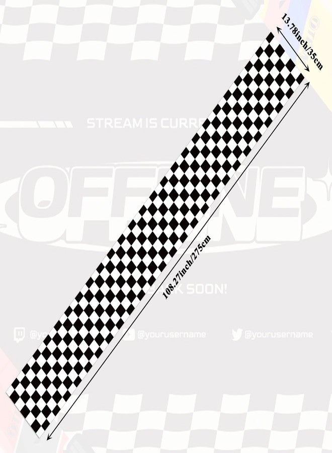 MOZUI 6 Pcs Plastic Race Car Table Runners - 14x108 Inch Black & White Checkered Table Runners Racetrack Road Table Cloths for Racing Theme Birthday Party, Disposable Waterproof Party Supplies - Image 4