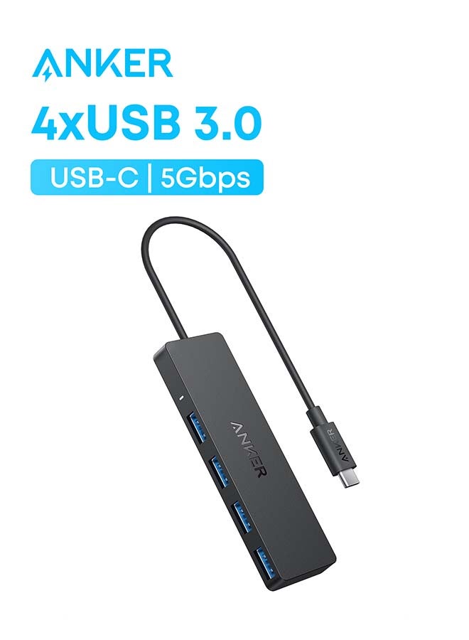 4-Port USB 3.0 Data Hub, Ultra-Slim 5Gbps USB-C OTG Hub with 20 cm Extended Cable, For MacBook, Mac Pro, Mac mini, iMac, Surface Pro, XPS, PC, Flash Drive, Mobile HDD (Charging Not Supported)