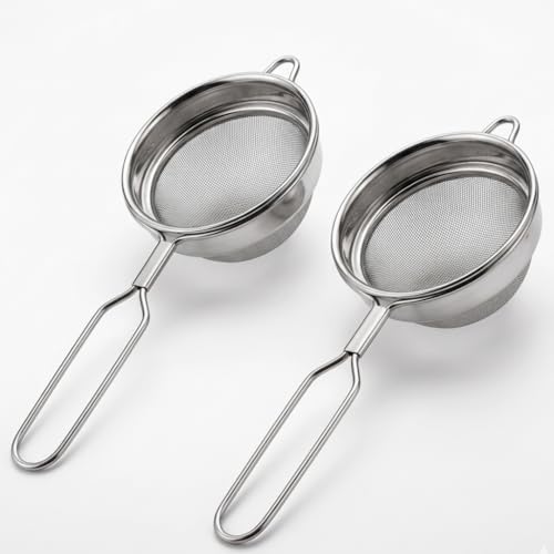 Vipron Stainless Steel Tea Strainer Set of 3 (8 cm) Fine Mesh Chai Chhalni – Tea & Coffee Filter, Juice and Oil Strainer with Durable Handle, Rust Proof Kitchen Strainer for Smooth Brewing - Image 2