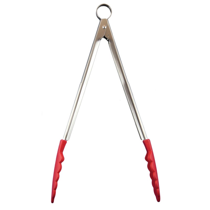 Cuisipro 12Inch Silicone Locking Tongs Red