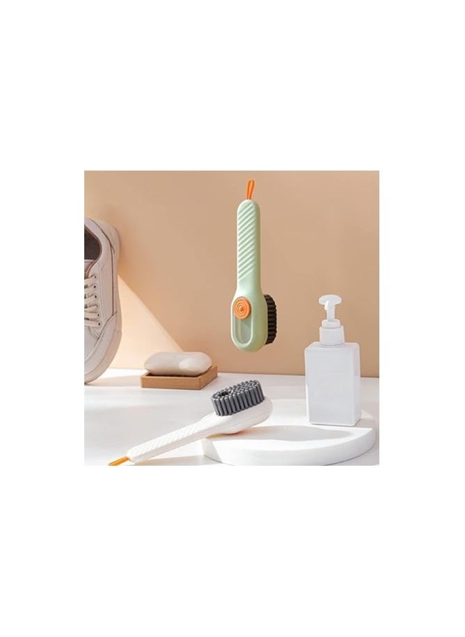 Generic Multifunctional Shoe Brush with Box Multi Color Long Handle Liquid Cleaning Brush In random color  - Image 5