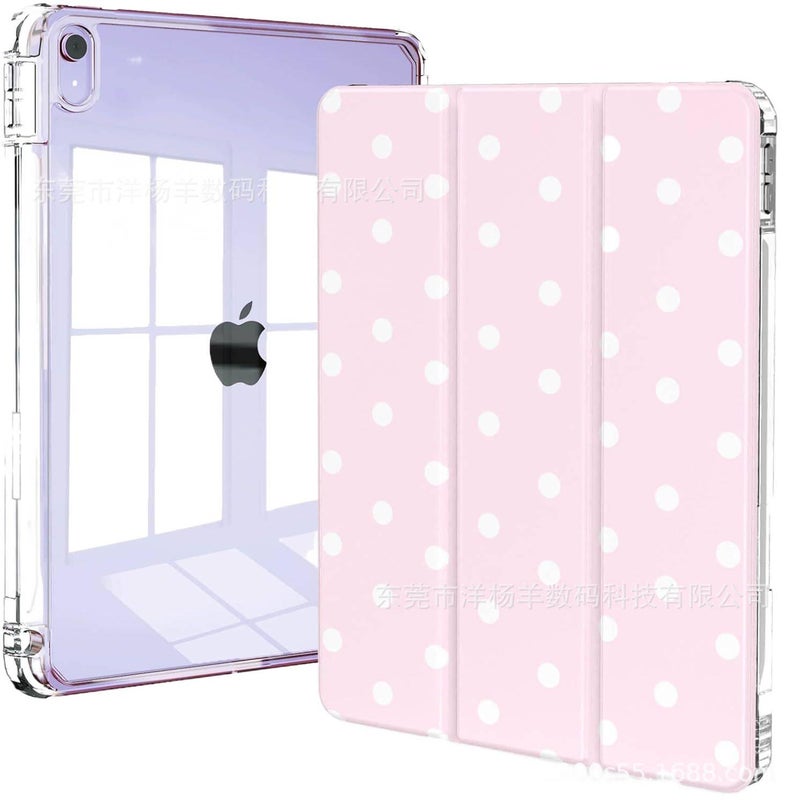 DGG Pink Transparent Clear Back iPad Case for iPad A16 - Image 1