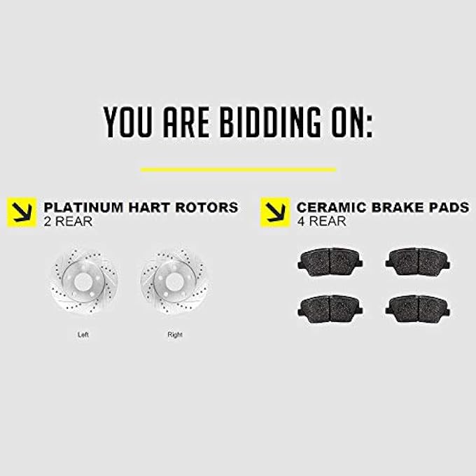 ريحني مجموعة فرامل ودوارات خلفية من هارت برامز، وسادات الفرامل الخلفية، دوارات وفواصات الفرامل السيراميكية، وسائدات وأقراص الفرامل السيراميكية تناسب 20072021 لكزس LX570 تويوتا لاند كروزر سيكويا تندرا - Image 3