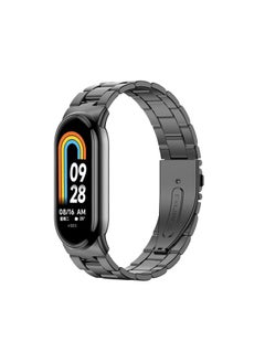 Replacement Strap For Xiaomi Mi Band 8 Milanese Three-bead Metal Watch Band Black