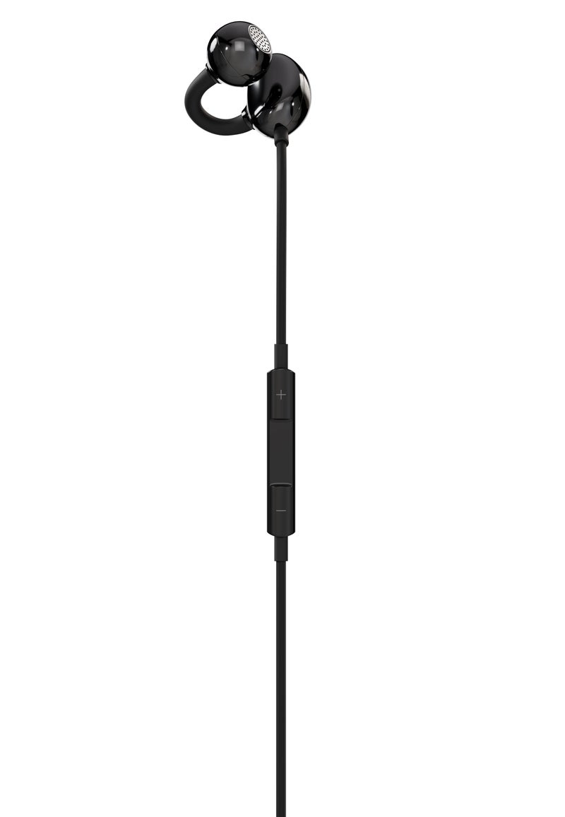 Powerology Earhook USB-C Wired Earphones Built-in Microphone / Wired Headphone - Black - Image 4