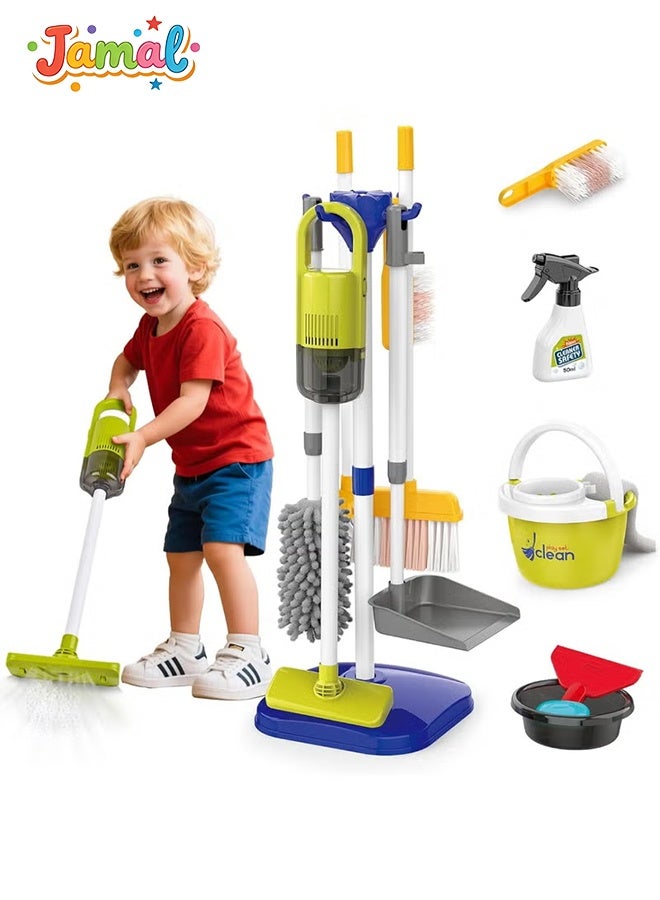 Jamal Kids Cleaning Toy Set, Pretend Play Home Cleaning Playset Incl：Electric Toy Vacuum, Broom and Dustpan Set, Mop,Duster and More,Cleaning Tools Toys for Boys and Girls. - Image 1