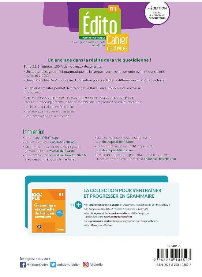 Édito B1 - édition 2022-2024 - Cahier + didierfle.app