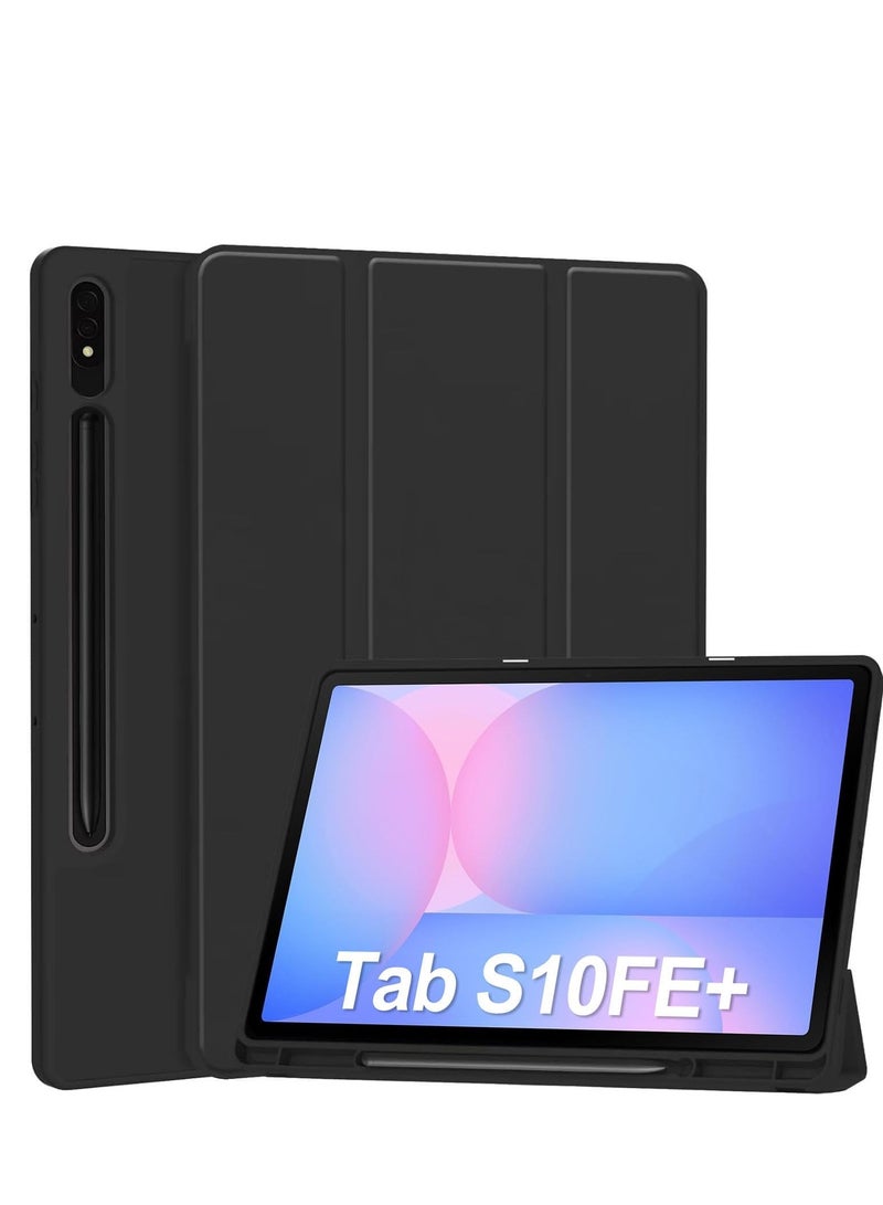 ميجوفاست غطاء حماية لجهاز سامسونج جالكسي تاب S10 FE+/S10 FE Plus إصدار 2025 (13.1 بوصة)، غطاء ذكي بحامل صلب مع خاصية السكون/الاستيقاظ التلقائي مع حامل قلم لجهاز جالكسي تاب S10FE+ - أسود - Image 1