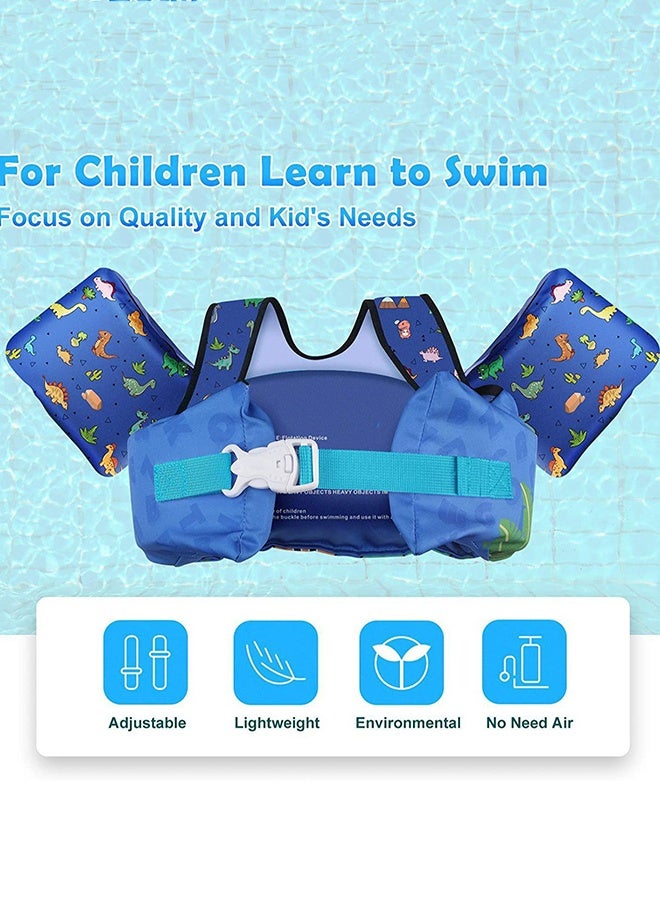 Kids Swim Vest with Adjustable Shoulder Straps, Non Inflatable Swimming Vest for Kids 3-8 Years Old, Toddler Floaties with Arm Bands, Baby Swimming Aid Vest with EPE Foam Buoyancy, Dinosaur Swim Jacket for Boys 12-30kg, Pool Beach Water Safety Training Gear - Image 4