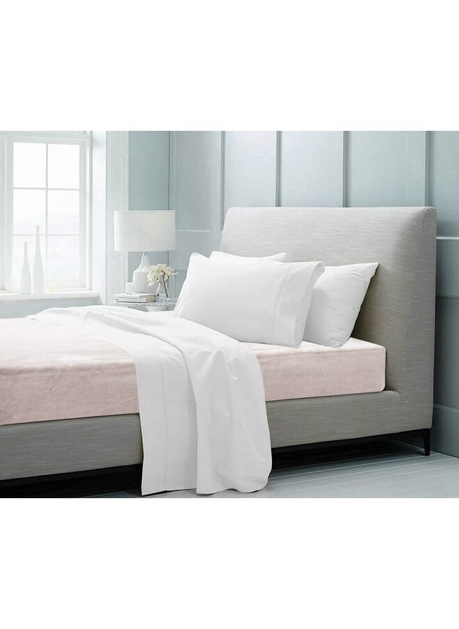 MORANO - Single Fitted Velvet Sheet 120 x 200 x 25 cm-Soft Pink - Image 1