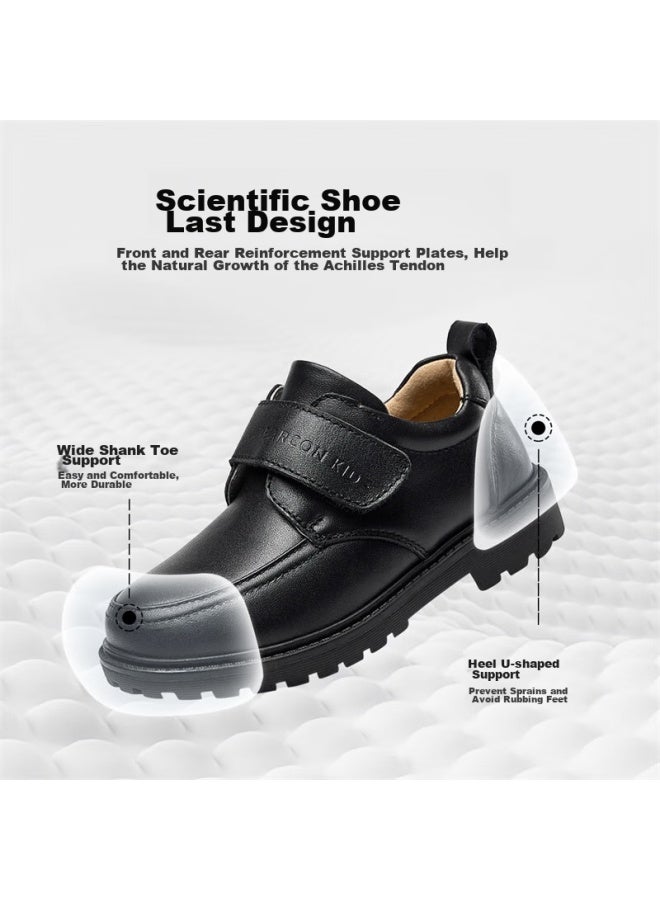 YEARCON Yierkang Boys' Leather Shoes, Black Children's Leather Shoes, Summer Top-grain Cowhide Student Leather Shoes, Boys' Performance Shoes, Black, Size 28 - Image 5