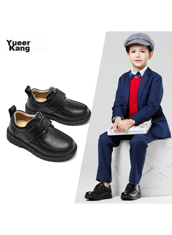 YEARCON Yierkang Boys' Leather Shoes, Black Children's Leather Shoes, Summer Top-grain Cowhide Student Leather Shoes, Boys' Performance Shoes, Black, Size 28 - Image 3