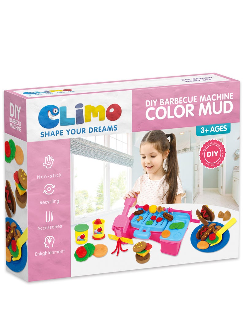 كلايمو - مجموعة لعب آلة الشواء بالصلصال الملون | لعبة شواء إبداعية للأطفال | مجموعة صلصال آمنة وممتعة مع قوالب وإكسسوارات - Image 1