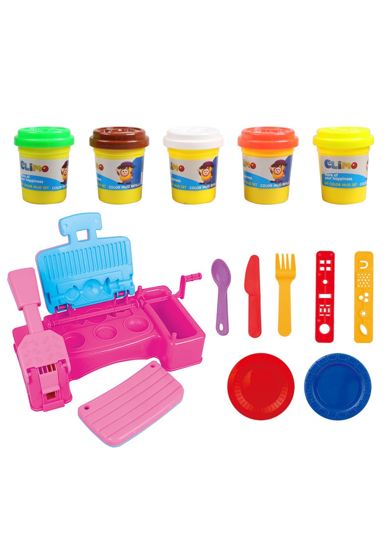 كلايمو - مجموعة لعب آلة الشواء بالصلصال الملون | لعبة شواء إبداعية للأطفال | مجموعة صلصال آمنة وممتعة مع قوالب وإكسسوارات - Image 2