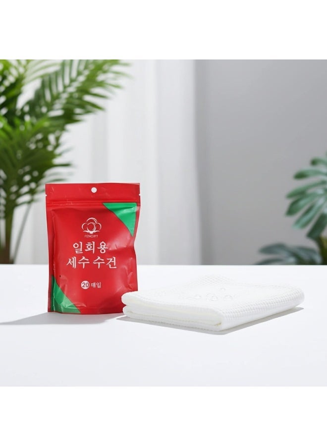 مناديل قطنية مضغوطة سحرية لإزالة المكياج والاستحمام - طقم 40 قطعة (2 كيس × 20 قطعة) - ناعمة للسفر - Image 5