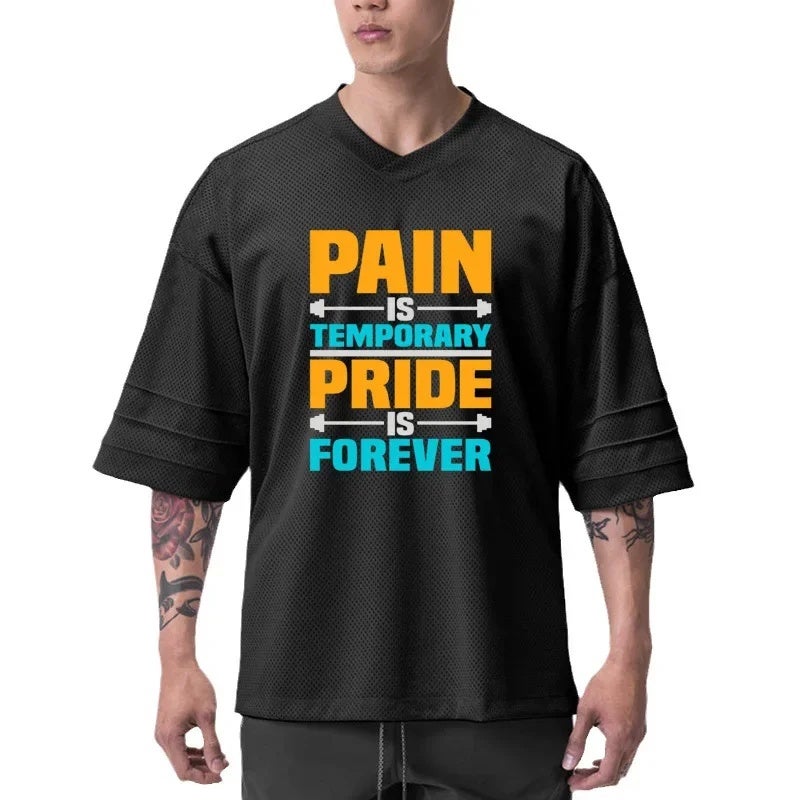 fashion brand quick-drying fitness short-sleeved clothes men''s summer running training loose plus size half-sleeved sports T-shirt fashion - Image 3