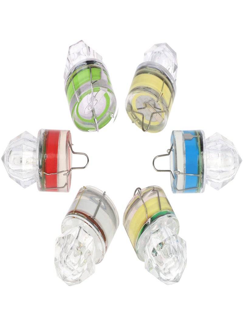 LED Fishing Lights, 6Pcs Diamond Style Bait Lures, Durable and Practical Tool for Attracting Fish, Versatile for Saltwater and Freshwater Fishing, Ideal for Bass and Halibut - Image 1