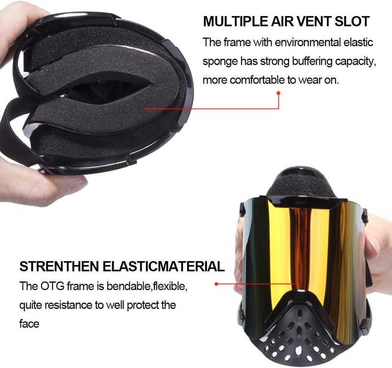 4-FQ PU Resin Windproof Dustproof Motocross Goggles with Multicolor Reflective Lens - Image 2