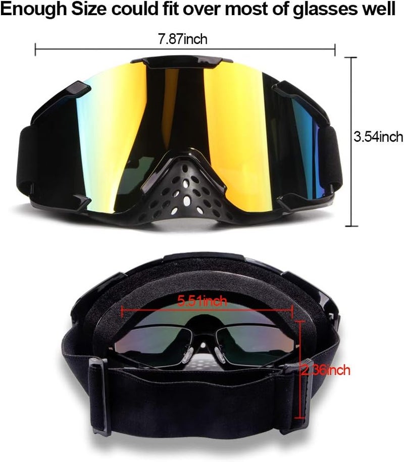4-FQ PU Resin Windproof Dustproof Motocross Goggles with Multicolor Reflective Lens - Image 4