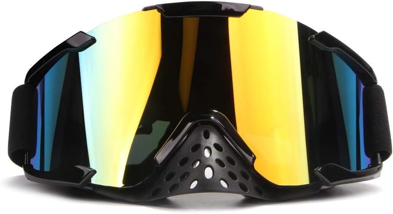 4-FQ PU Resin Windproof Dustproof Motocross Goggles with Multicolor Reflective Lens - Image 1