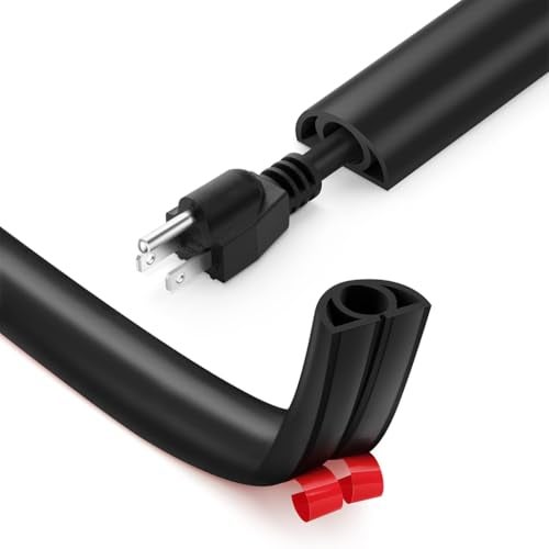 Serplex® PVC Cord Cover 6.6ft Self Adhesive Floor Cord Hider Wall Wire Holder Hider Cuttable Soft PVC Floor Cord Hider Flexible Wire Cover Reuseable Cord Cover Cord Guider - Image 1